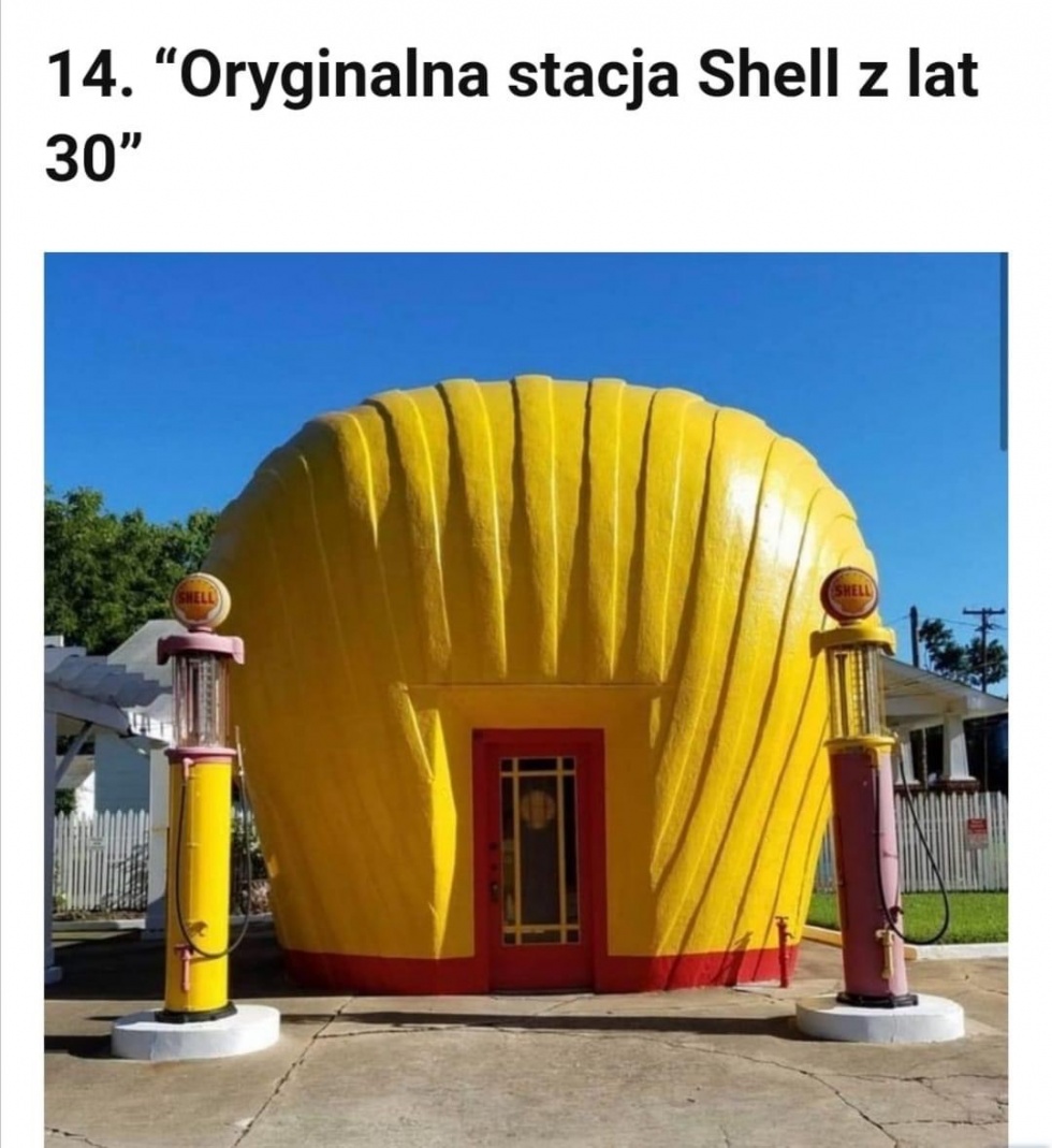 Oryginalna stacja Shell z lat 30